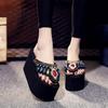 Women's Fashionable Thick-Soled High Heel Wedge Flip Flops - 2019 Korean Style Beach Shoes