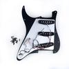 Musiclily Basic 11-Hole Stratocaster Pre-Wired Pickguard with SSS Alnico V Pickups for ST Stratocaster Electric Guitar, Black, 3-Piece Set