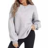 2024 Autumn/Winter Women's Solid Color Round Neck Long Sleeve Casual Loose Hoodie