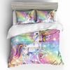 Star Cloud Rainbow Unicorn Bedding Set King Queen Double Full Twin Single Size Bed Linen Set