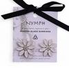 Vintage Glass Daisy Crystal Stud Earrings