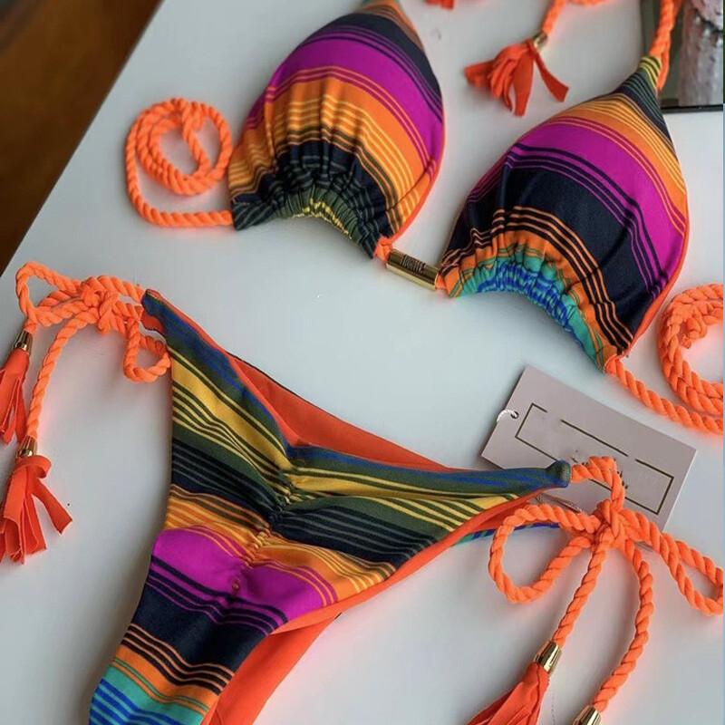 Summer Sexy Push Up Swimwear Women Brazilian Bikini Leopard Swimsuit Halter Biquini Holiday Two Pieces Bathing Suit