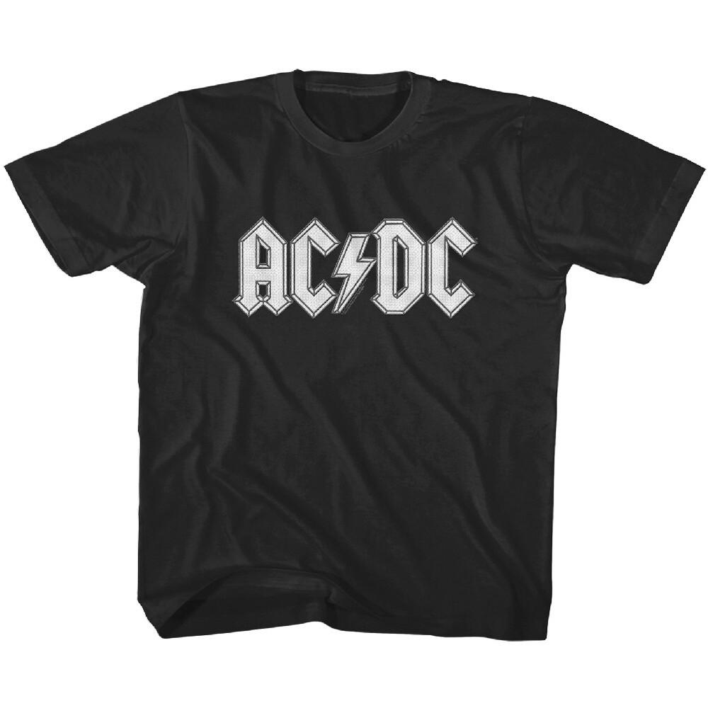 ACDC Винтажная Футболка с Логотипом-Нашивкой Рок-Группа Мальчики Девочки Малыши Подростки