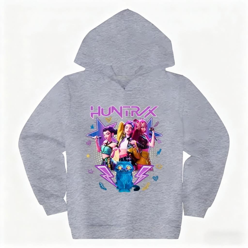 Kpop Охотник на демонов Детская одежда Модные повседневные толстовки Кино Мультфильм Детские Девочка Толстовки с капюшоном