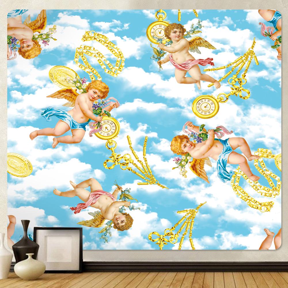 Христианская церковь, фреска, ангел, домашний декор, психоделическая сцена, гобелен, богемный декоративный лист, одеяло для дивана, коврик для йоги в стиле хиппи