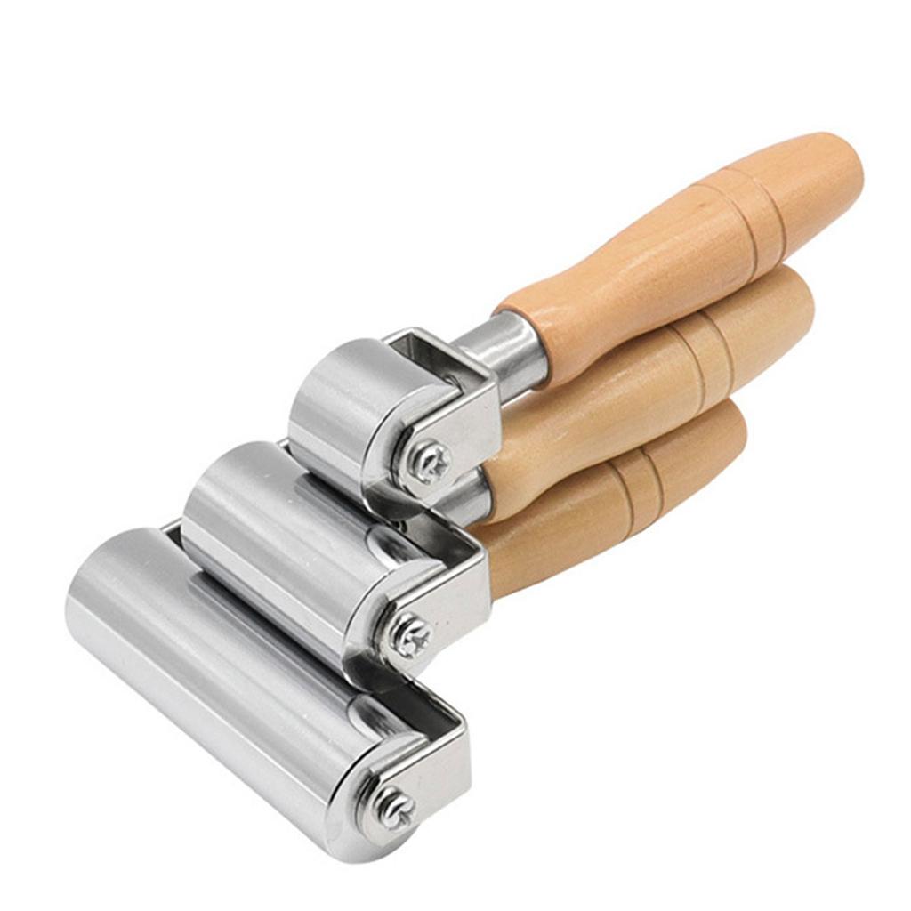 26mm 60mm 100mm Leather Press Edge Roller Wooden Handle Leather Rolling Craft Roller Seam Roller Leather Edge Creaser