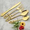 2Pcs Gold Stainless Steel Dessert Fork Dinnerware Flatware Cutlery Set Royal Salad Forks For Family
