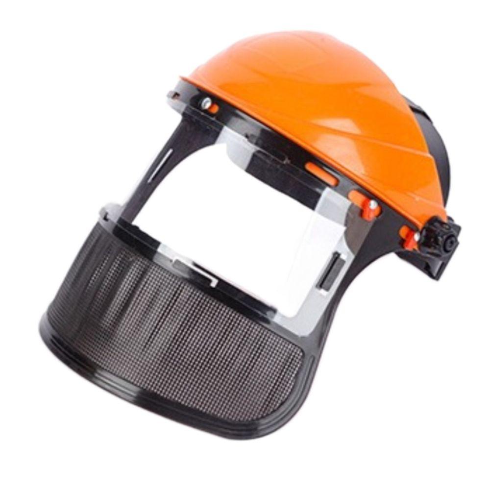 PVC Safety Helmet Hat Mesh Clear Face Shields Impact Resistant Protective Mask Garden