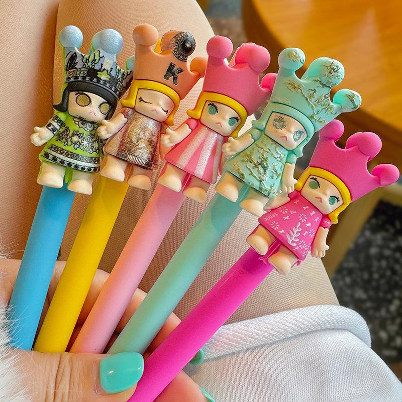 Cute King Sweet Girl Heart Student Doll Gender Neutral Pen Korean Version Cute Round Bead Gender Neutral