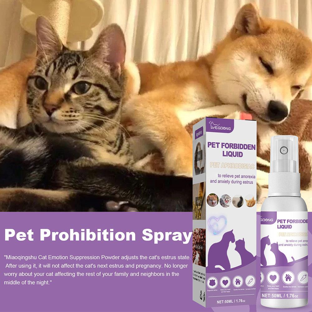 Pet Calming Spray Pheromone Mood Calming Diffuser Improve Estrus Agitation Anxiety Relief Prevent Howling Cat Dog Health Care