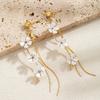 Versatile Pendant Earrings Resin Flower Earrings Elegant Fringe Hoop Earrings  Fashion Events