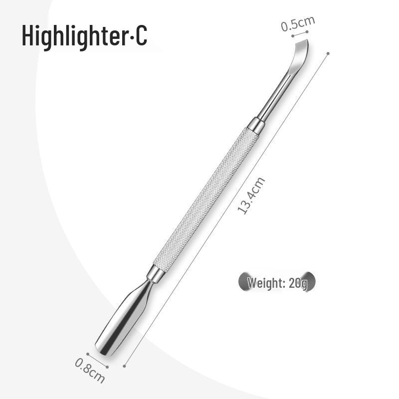 Double-Ended Stainless Steel Cuticle Scraper & Pusher Tool for Nail Art Removal