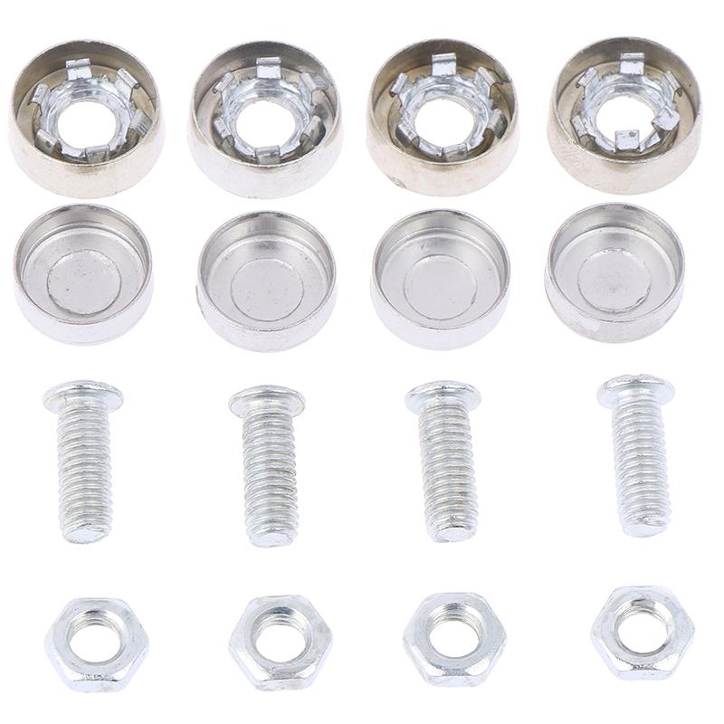 4Pcs/Set Chrome Anti-Theft Screws Car License Alloy Plate Bolts Frame Screwscar