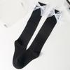 Bow Tube Socks Women's Spring and Autumn Black and White JK Lolita Calf Socks Japanese Girls College Style Knee Socks