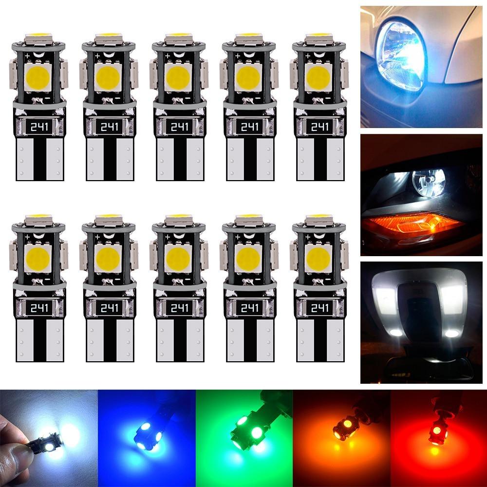 Canbus Белый Синий Красный Желтый Зеленый T10 5smd 5050 Светодиодный Автомобильный Свет W5w 194 241 Лампы с ошибками
