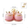 3 Pieces Ceramics Kitchen Spice Jars Sugar Pots Cute Seasoning Pepper Boxes Condiment Container for