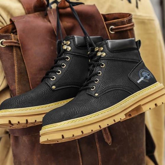 Лето 2025 года, новые высокие ботинки Martin, мужские модные универсальные повседневные кожаные туфли на толстой подошве, рабочая одежда, обувь для сноуборда