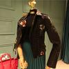 Women's Spring and Autumn Temperament Embroidered Rivets Women's Slim PU Heavy Metal Leather Short Jacket for Women