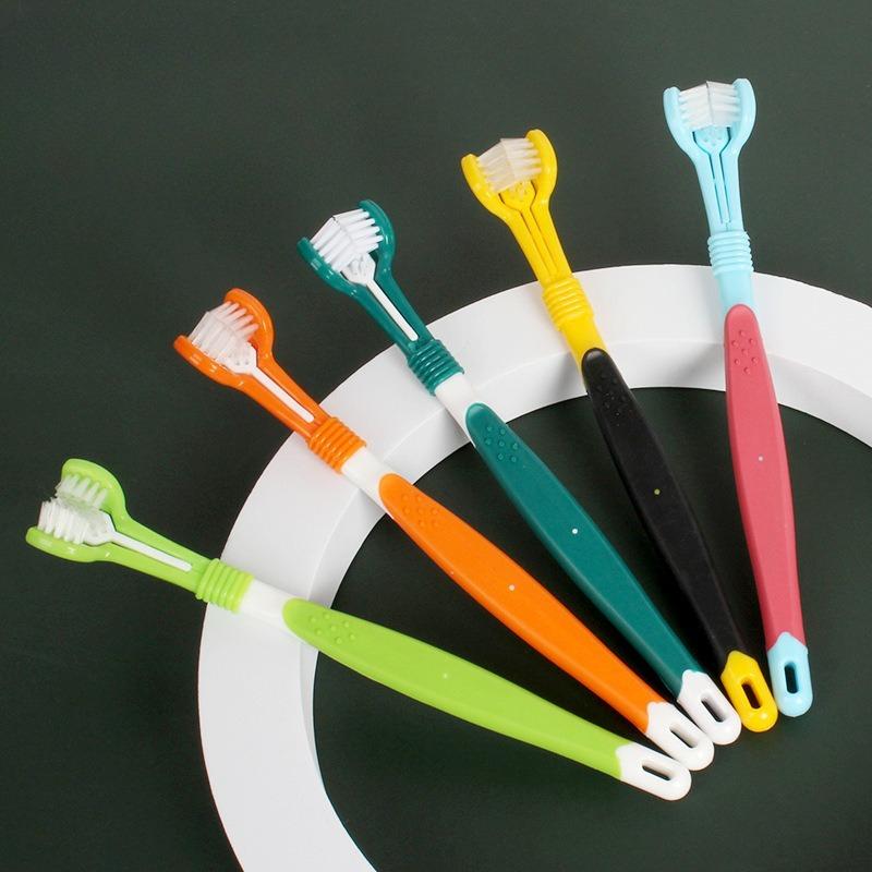 Cat Toothbrush, Three-headed and Three-sided Toothbrush, Dog Toothbrush, Pet Supplies, Pet Toothbrush, Oral Cleaning Dog Toothbrush