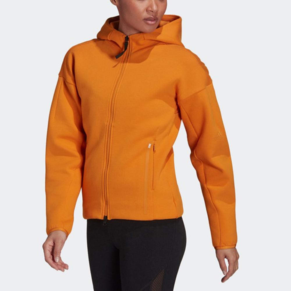 Adidas W ZNE Fz однотонная спортивная повседневная толстовка с капюшоном женская верхняя одежда золото H34467