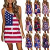 Женское модное платье без рукавов с принтом на подтяжках ко Дню независимости