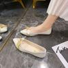 Fashion Woman Flats Pointed Toe With Bow Moccasins Office Quick Delivery Y2k Shoes for Women Chic Point On Sale 2025 Trend Discount Shoe