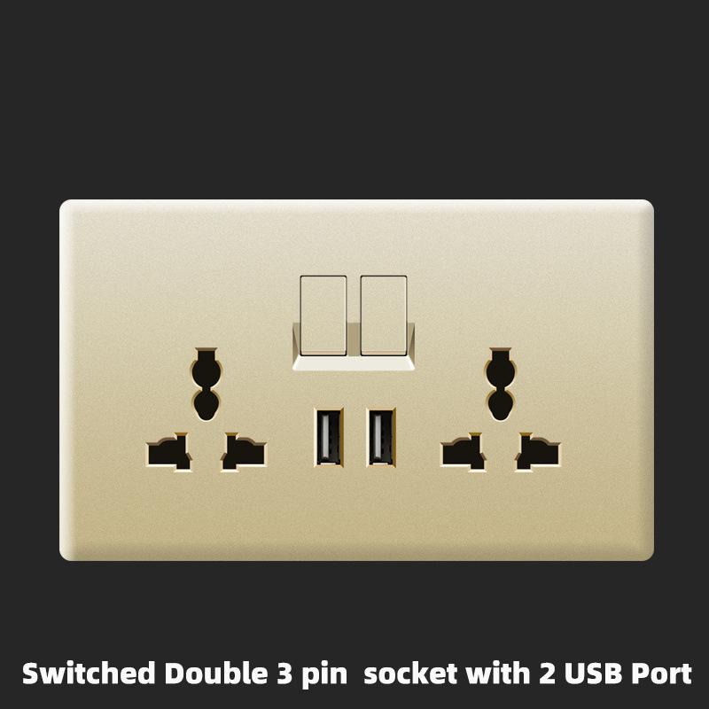 Розетка 13А, Великобритания, 18 Вт, быстрая зарядка Type-C, настенная розетка 220 В, панель переключателей на 1/2/3/4 клавиши, 1/2-ходовая, универсальная 5-контактная настенная электрическая розетка