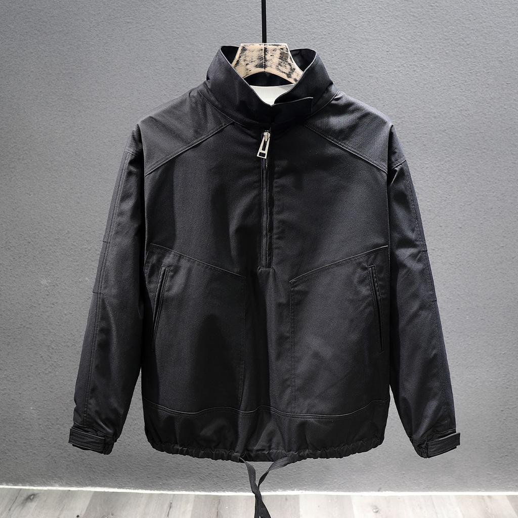 Абрикосовая ретро куртка-карго Модная трендовая мужская верхняя одежда Осень Зима Новый стиль Свободная куртка-пуловер Повседневная ветрозащитная куртка