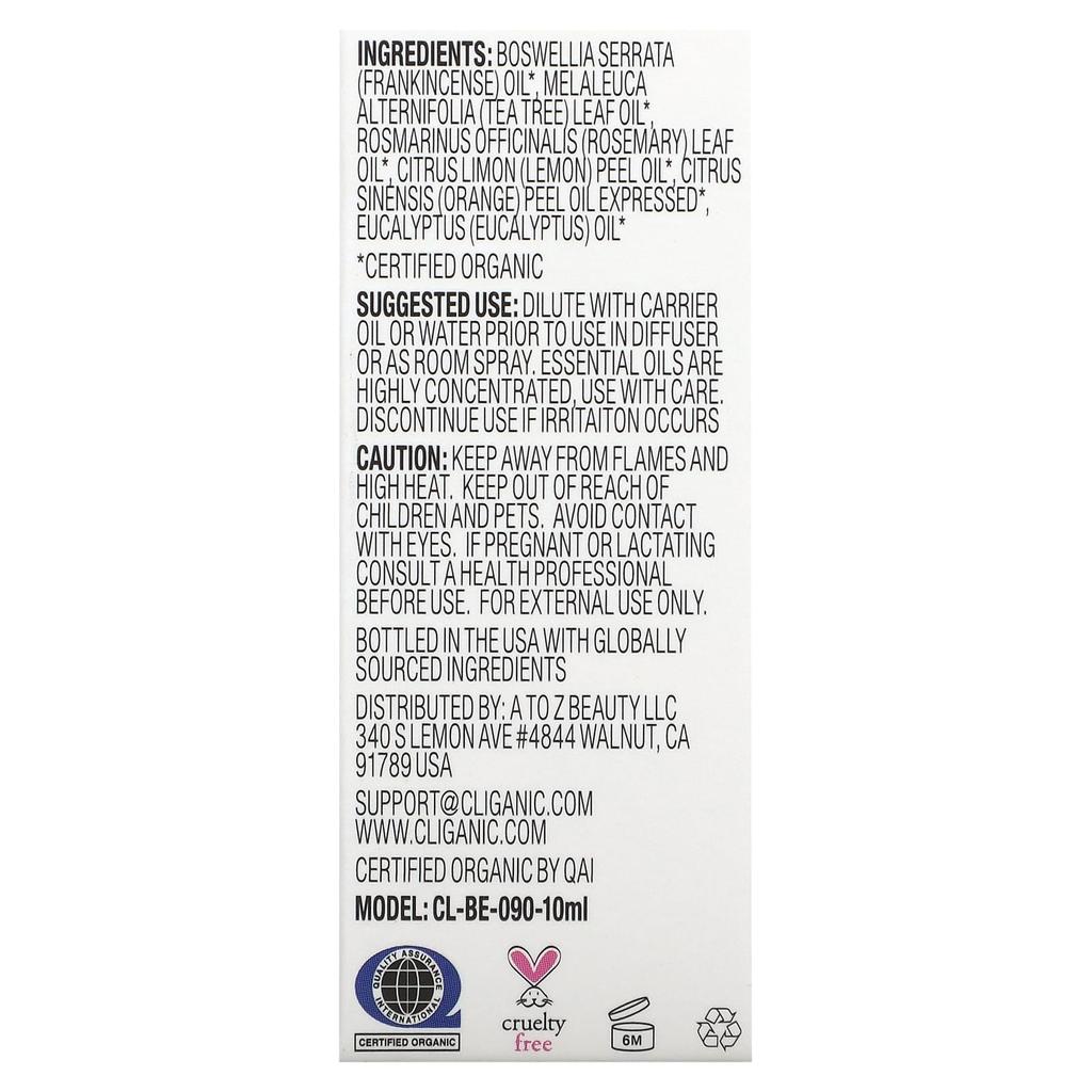 Cliganic Essential Oil Blend, Reinforce, 0.33 Fl Oz (10 Ml)