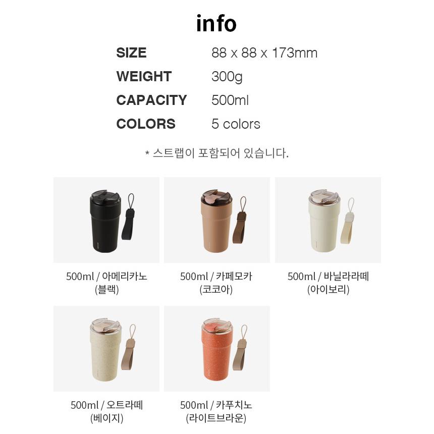 LocknLock Metro Cafe Ceramic Stainless Steel Vacuum Tumbler Coffee Mug 500ml Premium Insulated Bottle