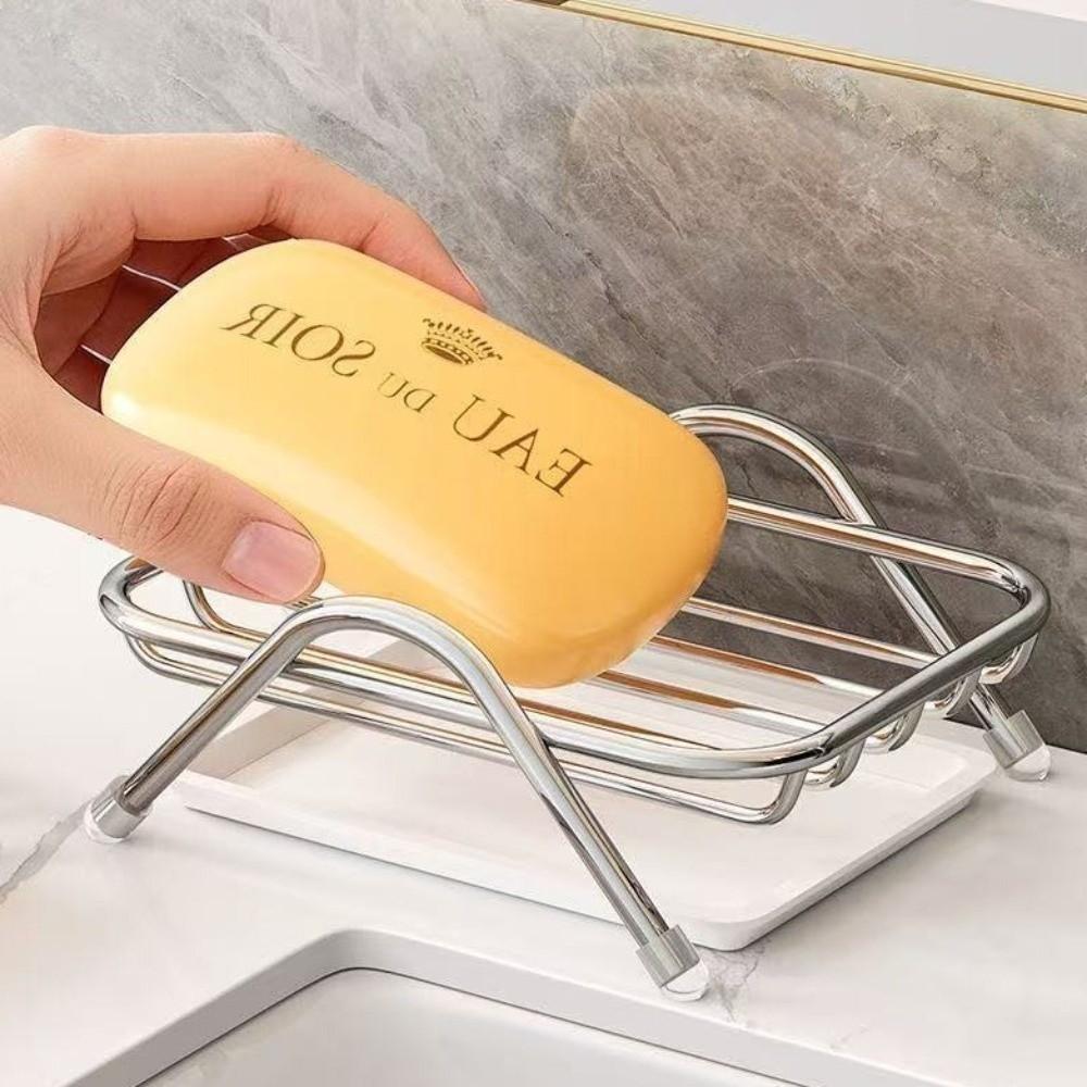 Multifunctional Stainless Steel Soap Rack Self Draining Bathroom Storage Rack  Bathroom Use