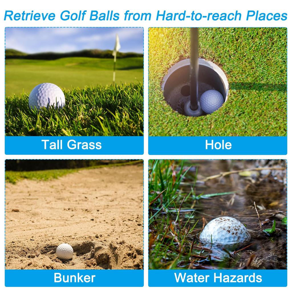 PATIKIL 8 предметов для извлечения мячей для гольфа, резиновая ручка-паттер с присоской, задняя часть для пикера, верхняя трубчатая ручка, черная