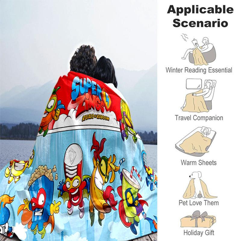 1pc Blanket Superthings1 Print Design, Lightweight Blanket for Sofa, Bed- Soft &Warm, Gift for All Seasons like Christmas, Halloween