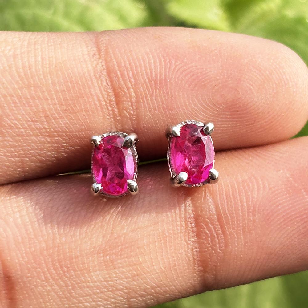 Natural Pink Sapphire Earring 9.1 ct 925 Sterling Silver Oval Cut Gems September Birthday Birthstone