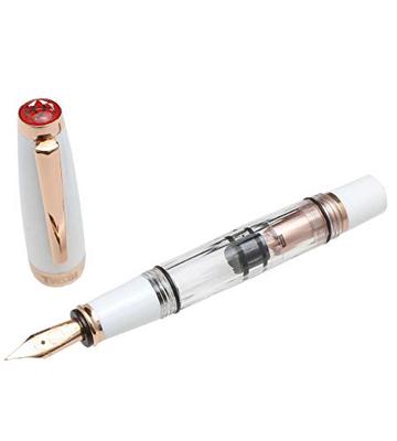 Перьевая ручка Twisby Diamond Mini в белом розовом золоте 2