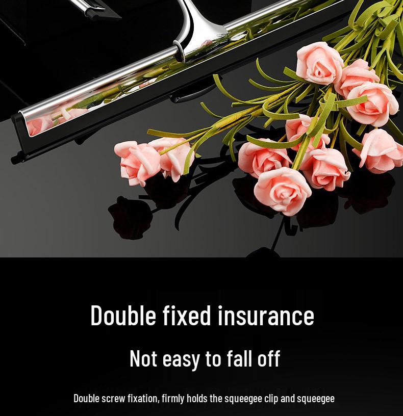 Stainless Steel Silicone Window Squeegee - Ideal for Cleaning Glass In Bathrooms, Restaurants, and Hotels.