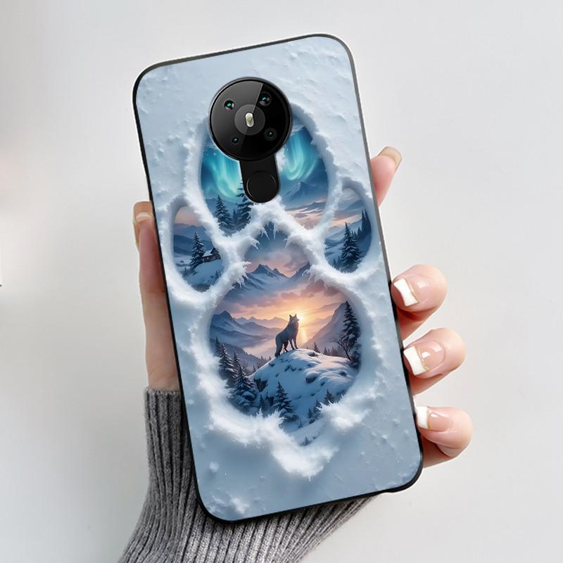 Для Nokia 5.3 INS Эстетичный Черный Для Nokia 5.4/Nokia 3.4 Ударопрочный Желейный Чехол Узор с Кокосовыми Пальмами Защита от Царапин Мягкий Чехол