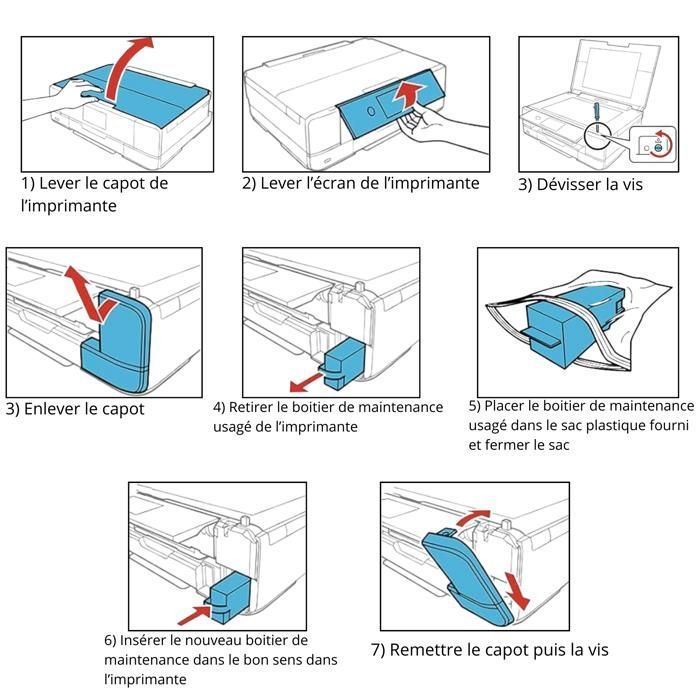 Cartouches d'entretien - Epson - T3661 - Pack de 2 - Compatible avec XP-6000/XP-8500 - Noir