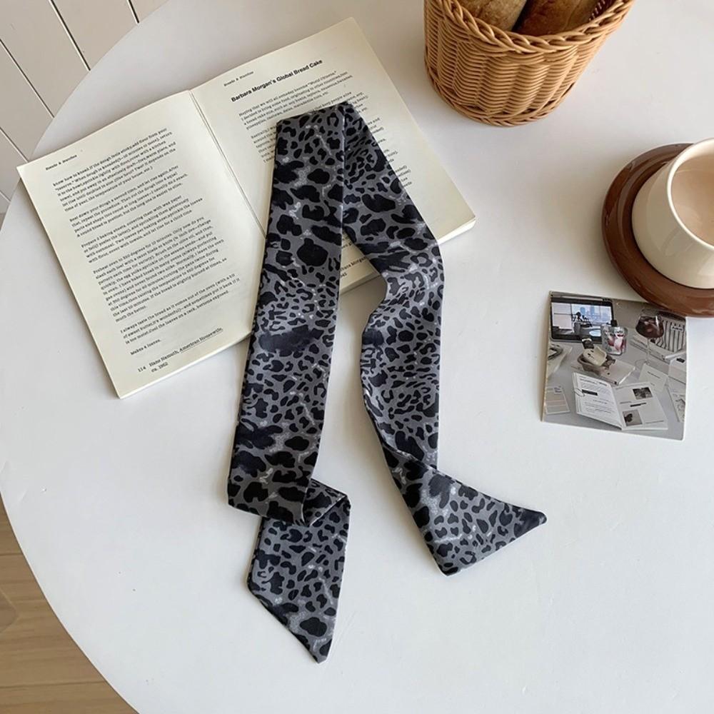 Decoration Slender Scarf Leopard Print Neck Scarf Fashion Decor Ribbon Scarf Bag Decoration