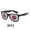 8PCS HD Vision Flag Sunglasses Football Match Fans Sun Glasses Comfortable Anti-slip Legs Sports Party Eyewear