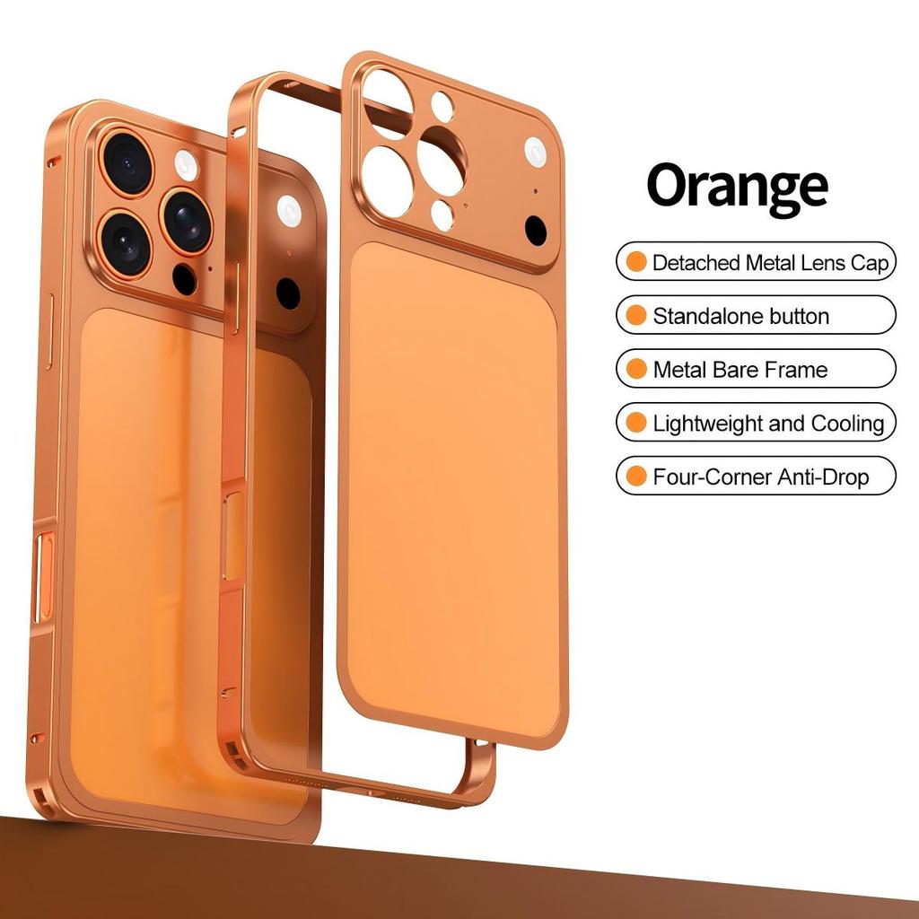 Чехол-бампер из алюминиевого сплава оригинального цвета для iPhone 16 15 14 13 Pro Max Металлическая рамка Задняя панель Задняя Задняя Изменить на 17