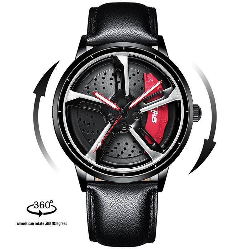 SVJ Мужские цельные часы RS7 с гидравлическим 3D-корпусом и полым кварцевым механизмом, вдохновленные колесом автомобиля