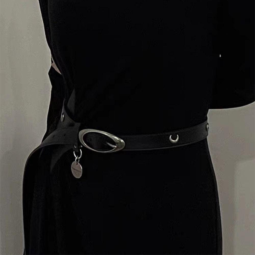 Jeans Belt Y2K Moon Pin PU leather Belt Korean Waist Strap Female Waistband Casual Belt Accessories