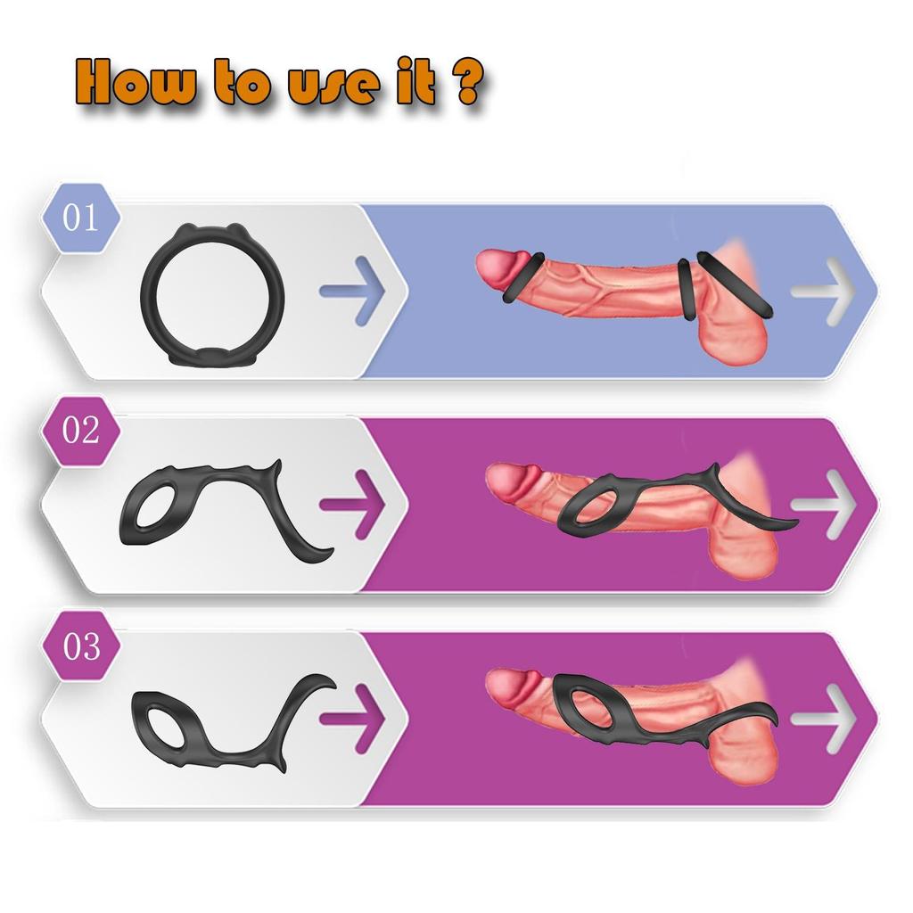 Soft Silicone Penis Cock Ring Set Male Ball Scrotum Stretcher Penis Lock Cock Ring Delay Ejaculation Enlargement Sex Toy Big Man