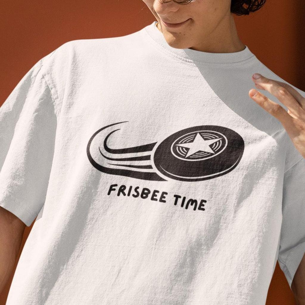 Frisbee Time Unisex Tee: Soft Cotton Casual Outdoors Shirt and kids tshirt