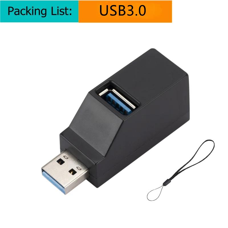 3-портовый USB 3.0-концентратор, мини-USB-адаптер, разветвитель, OTG-адаптер, 5 Гбит/с, высокоскоростное U-ридер для портативных ПК