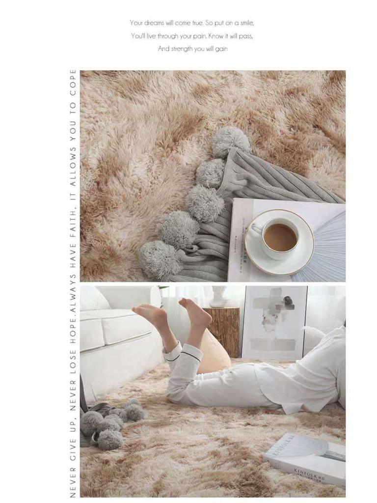 Плюшевый ковер тай-дай из шелка и шерсти для гостиной/спальни