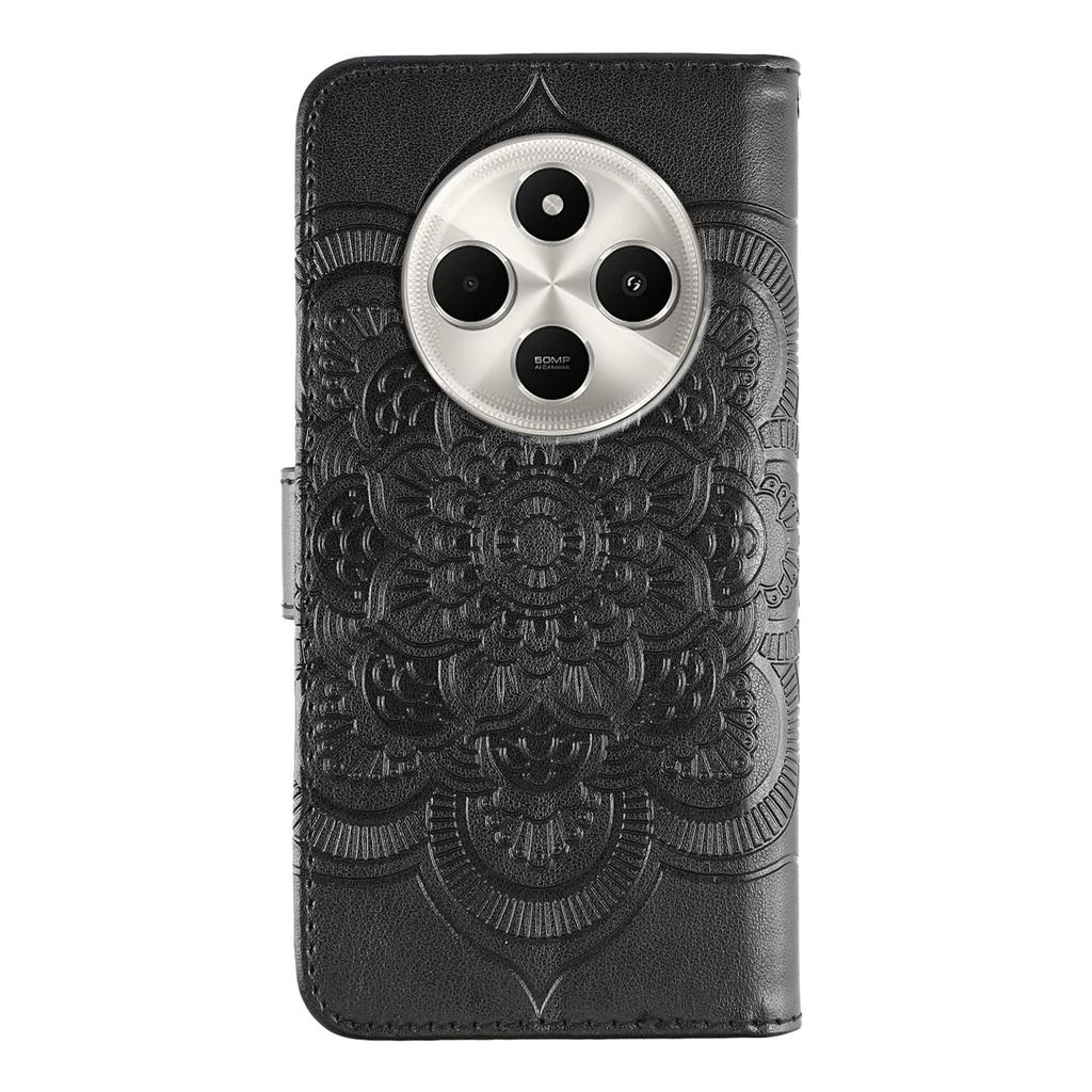 Phone Case For Xiaomi Poco C75 4G/Poco M7 5G/Redmi 14C 4G/14R 5G PU Leather Mandala Imprinted Design Wallet Cover