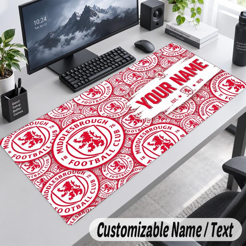 Middlesbrough Personalized Large Mouse Pad Custom Name Text Extended Desk Mat Gaming Mousepad