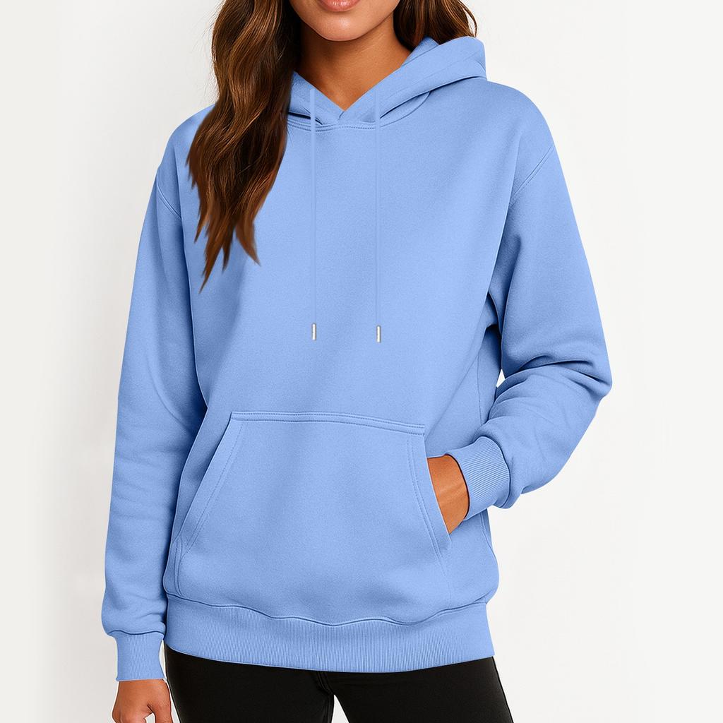 Women's Casual Fashion Sweatshirt Solid Color Hooded Sweatshirt
